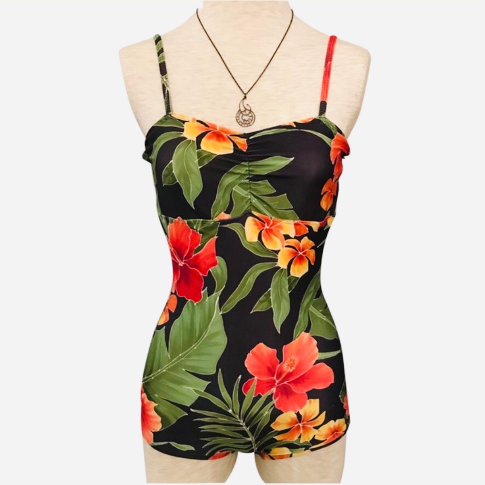Popina multicolor pin-up one piece swimsuit. Size S. EUC - Picture 1 of 13